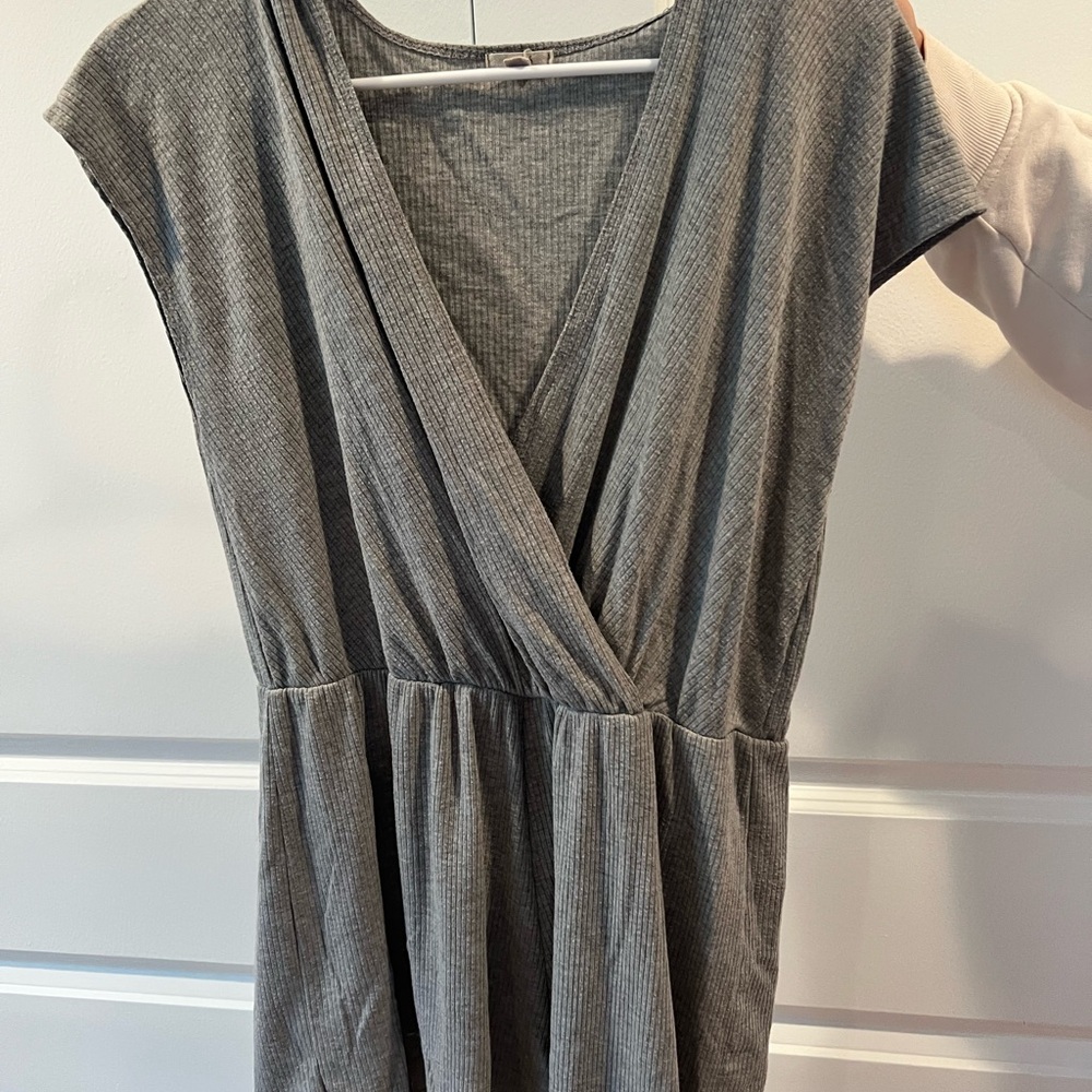 Gray V-Neck romper